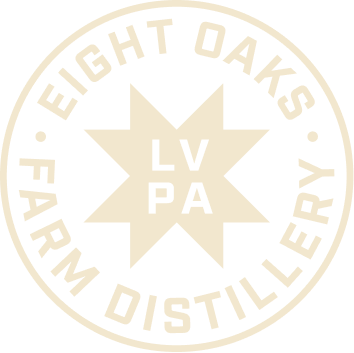 Eight Oaks Farm Distillery logo with star.