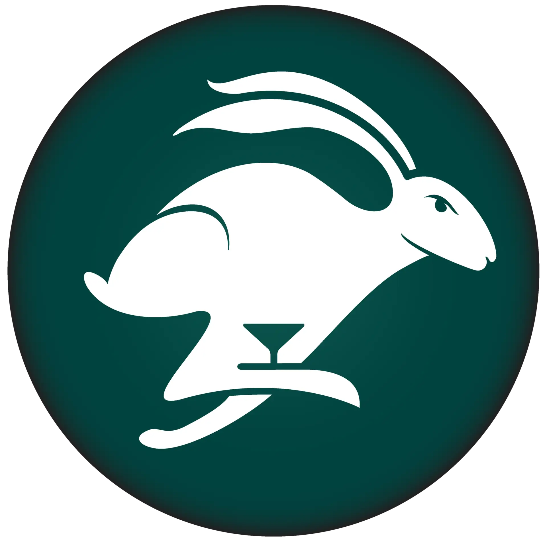 White rabbit logo on dark background.