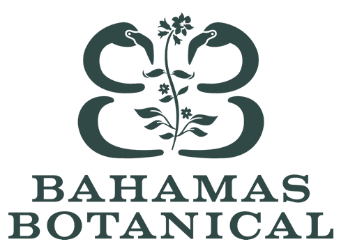 Bahamas Botanical logo with floral design.