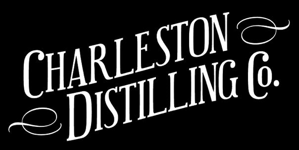 Charleston Distilling Co. logo on black background.