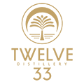 Twelve Distillery 33 logo with tree design.
