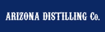 Arizona Distilling Co. logo on blue background.