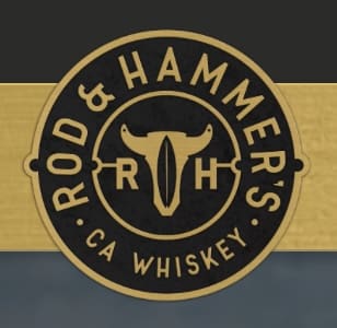 Rod & Hammer's CA Whiskey logo design.